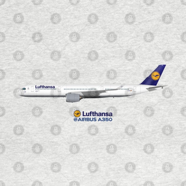 Illustration of Lufthansa Airbus A350 by SteveHClark